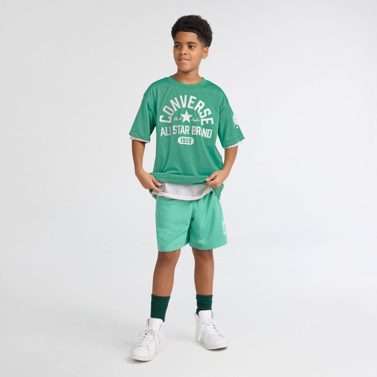 Converse® Boys' Varsity Layered Jersey Graphic T-Shirt - Green - thumbnail 3