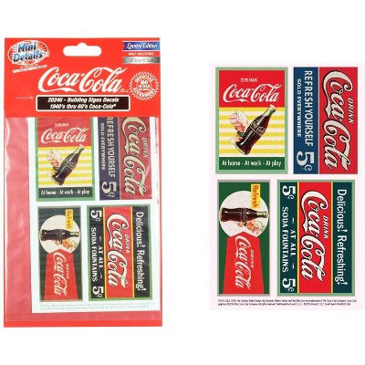 1940's Thru 60's "Coca-Cola" Building Signs Decals for 1/87 (HO) Scale Models by Classic Metal Works