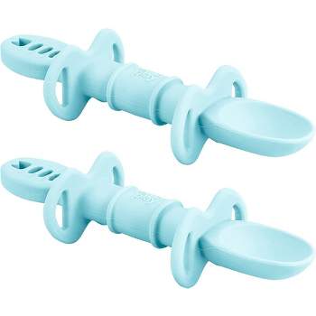 Silicone Baby Spoons First Stage Baby Feeding Spoons Stage 1 And Stage  2-4pcs (green & Blue) : Target
