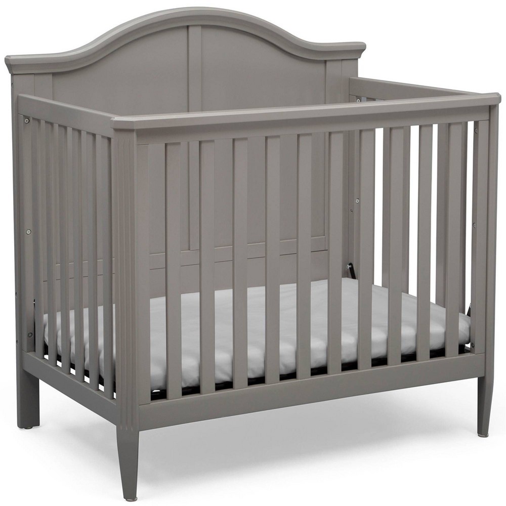 Delta Children Parker Mini Convertible Baby Crib with Mattress and 2 Sheets - Gray -  79357969