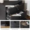 TYBOATLE Nightstand Small Dresser set of 2, Modern Black 3 Drawers Nightstand, Wooden Storage Dresser with Faux Leather Finish - 4 of 4