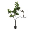 Kate and Laurel Fidmont Faux Fiddle Fig Tree with Portell Metal Planter Pot, 6 FT, Gunmetal - 4 of 4