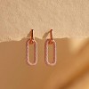 Gold Earrings for Women Trendy, Simple Dainty 14K Gold Plated Paperclip Square Chain Link Dangle Pin Stud Huggie Earrings Lightweight - 3 of 4