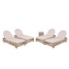 Christopher Knight Home Lariya 5 Piece Outdoor Acacia Wood Chaise Lounge Chat Set with Cushions and Side Table - 2 of 4