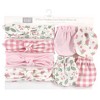 Hudson Baby Infant Girl Cotton Headband and Scratch Mitten Set, Gingham Floral, 0-6 Months - 2 of 2