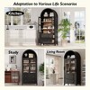 KIGFTSOD Tall Arched Kitchen Pantry Cabinet w/2 Large Drawers, Modern Farmhouse Storage w/Adjustable Shelves, Glass Door, Wood Cupboard - 4 of 4