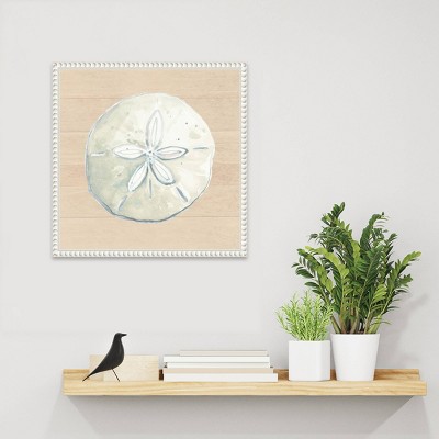 Beaded Frame Sand Dollar Print on Canvas Wall Art