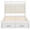 CAVINAS Full Size Platform Bed Modern Wooden Bed Frame with Upholstered Headboard and 2 Storage Drawers for Bedroom - 3 of 4