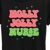Women's - Instant Message - Holly Jolly Nurse Christmas Short Sleeve Graphic T-Shirt - 2 of 4