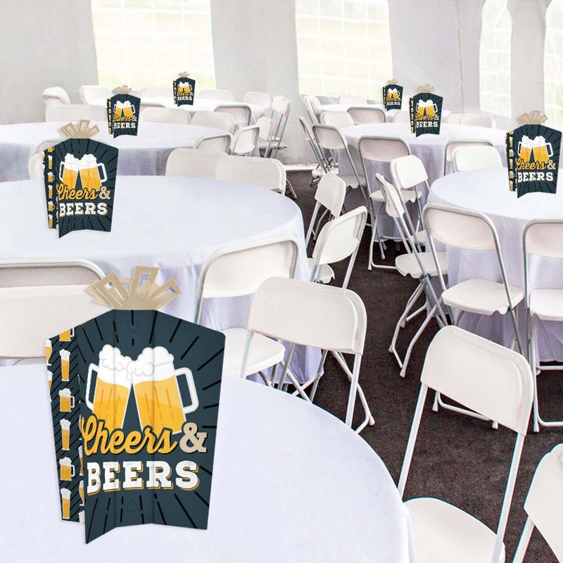 Big Dot of Happiness Cheers and Beers Happy Birthday - Table Decorations - Birthday Party Fold and Flare Centerpieces - 10 Count, 5 of 8