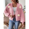 Women's Fall Winter Casual Long Sleeve Open Front Cable Knit Sweater Cardigans Hand Crocheted Outerwear Coats Shirt Top Jacket - 2 of 3