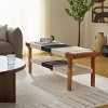 Munich Bench With Shelf - BCH3703 - Beige Black/Natural - Safavieh - 2 of 4