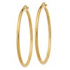 Black Bow Jewelry 2mm x 45mm 14k Yellow Gold Satin & Diamond-Cut Round Hoop Earrings - 2 of 4