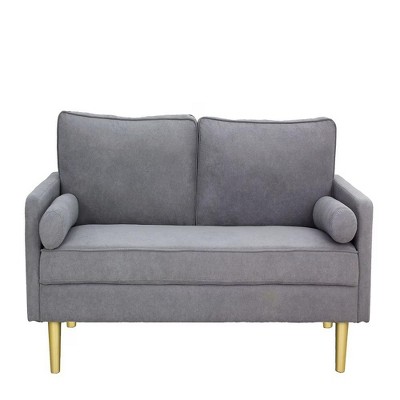 NicBex 64.96 Inch Linen Love Seat Sofa with 2 Armrests Pillows for Living Room,Bedroom,Office,Apartment