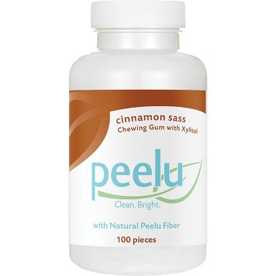 Peelu Cinnamon Sass Chewing Gum with Xylitol.