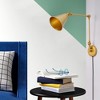 17 in. 1-Light Gold Plug-In Swing Arm Wall Lamp - 3 of 4
