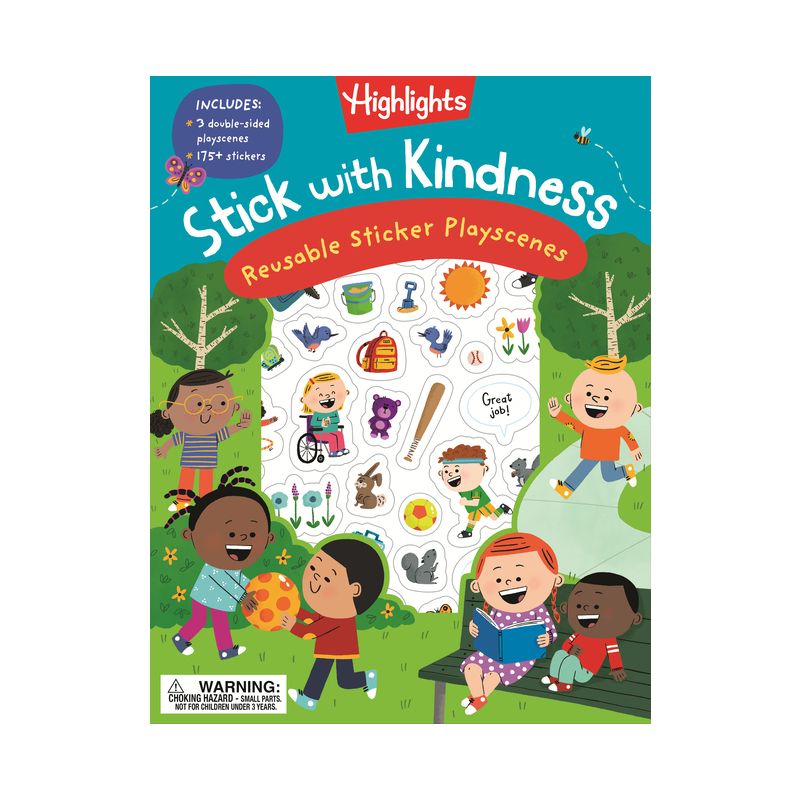 Stick with Kindness Reusable Sticker Playscenes - (Highlights Reusable Sticker Playscenes) (Hardcover), 1 of 2