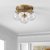 Ginesta 3 Light 15" Flush Mount - FLU4074 - Gold/Clear - Safavieh - 3 of 4