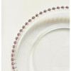 Essential Decor & Beyond 13" Clear Glass Charger With Beaded Edge in Rosegold Set of 4 - 4 of 4