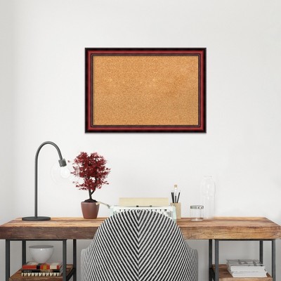 Rubino Cherry Scoop Wood Framed Rectangular Corkboard