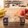Aoibox Clear Seasoning Box Set with 4 Spice Jars, Lids & Spoons - Acrylic Storage Containers for Salt,Sugar, Pepper, Cinnamon & More-Kitchen Organizer - 3 of 4