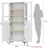 Dining Room 63 in Tall Storage Cabinet, Kitchen Pantry Cabinet 5 Tier Bathroom Cabinet w/ 4 Doors Adjustable Shelves - 2 of 4
