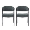 Christopher Knight Home Hayden Upholstered Armrest Dining Chairs with Metal Legs (Set of 2) - 2 of 4