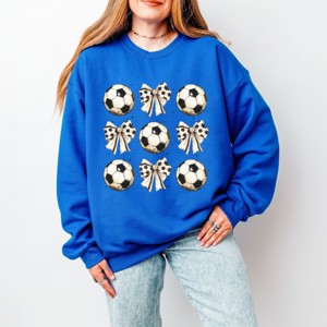 Simply Sage Market Soccer Ball Bows Stacked Sweatshirt - 1 of 4