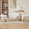 VASIP Modern Decorative Side Chair with Gold Metal Legs ,Plush Teddy Fleece Upholstery Sofa, No Wheels ,for Living Room,Office Reception,White - 3 of 4