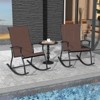Tangkula Set of 2 Outdoor Rocking Chair Patio Rocker w/ Breathable Fabric Brown - 3 of 4