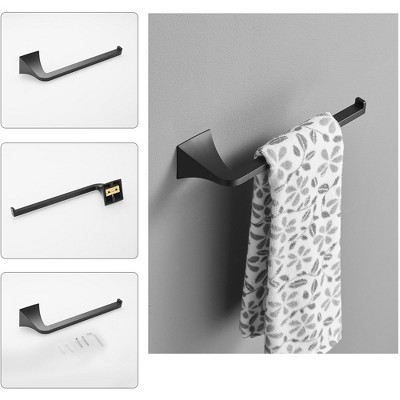 Matte Black Metal 4-Piece Bathroom Hardware Set