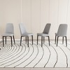 Vynxaria Set of 4 Gray Dining Chairs with Black Metal Legs - 2 of 4