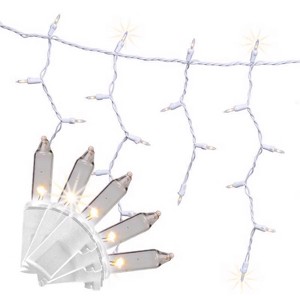 Celebrations Icicle Christmas Lights, Classic LED T5 Warm White 100 ct - 6 ft. - 1 of 4