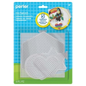 Perler™ Small & Large Basic Shapes Clear Pegboards, Pack of 5 - 1 of 1