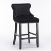 INFURNIC Counter and Bar Stools Velvet Wing Back Barstools with Tufted Back and Plush Seat for Modern Dining, Black, 22"*19"*37" - 3 of 4