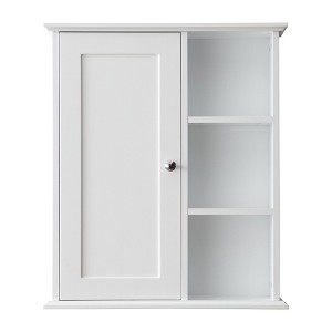 VANIRROR White Bathroom Wall Cabinet, Wooden Medicine Cabinet with Adjustable Shelf, Over Toilet Storage Cabinet for Bathroom, Kitchen, Laundry - 1 of 4