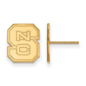 Black Bow Jewelry 10k Yellow Gold North Carolina State Wolfpack NCAA Post Earrings - 1 of 3