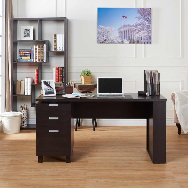 Abella Office Desk Espresso - HOMES: Inside + Out, 3 of 9