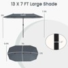 Costway 13 FT Large Patio Umbrella Outdoor Double-Sided Table Market Umbrella for Garden Beige/Brown/Gray/Navy/Orange/Wine - 3 of 4