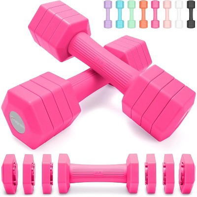 Adjustable Dumbbells Set, 4 in 1 Hand Weights Set for Women Men 10 LB/12 LB Dumbbell Pair Each 2lbs 3lbs 4lbs 5lbs Weights Dumbbell Set with TPU Soft