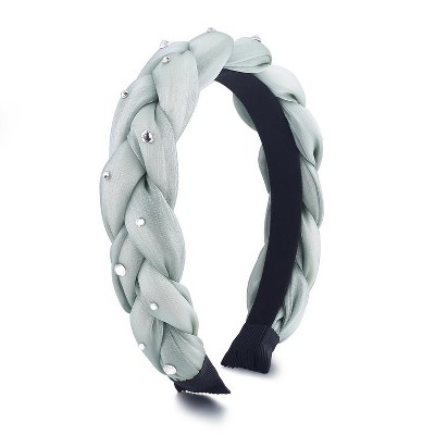 Liv & Ava BRAIDED HEADBAND WITH CRYSTAL Green