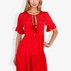 Anna-Kaci Women's Ruffle Sleeve Tiered Dress With Button And Tassel Detail for Casual Looks - 2 of 4
