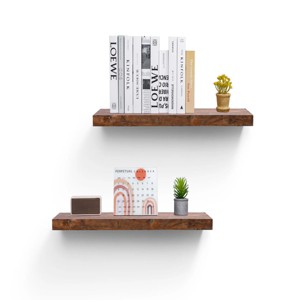 SEVOBAL Decorative Bookshelf Floating Shelves Wall Wood Decor Storage Shelves Wall Mounted Shelf Storage Hanging Shelf, Brown, 31.5"*1.46"*9.25" - 1 of 4