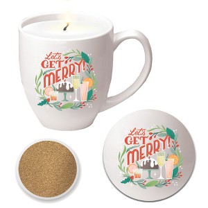 Courtside Market CM Festive Christmas Tree Café Candle Mug & Ceramic Coaster Set - 1 of 1