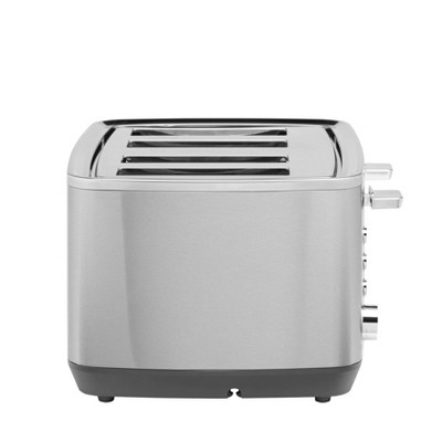 Stainless Steel 4-Slice Toaster with Wide Slots and Crumb Tray