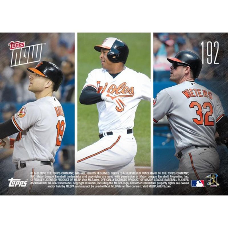 Topps Baltimore Orioles MLB 2016 Topps NOW Dual-Sided Card 192, 2 of 3
