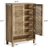 Tribesigns Free-Standing Shoe Cabinet, Narrow Farmhouse Entryway Furniture, Wooden Space-Saving Organizer with 6 Shelves, Natural Oak Color - 2 of 4