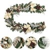 6 ft Pre-Lit Christmas Garland, Gold Theme with 20 Lights, Ball Ornaments, Pine Cones, Berries, Ribbons & Faux Antlers for Door, Mantel, Stairs - 2 of 4