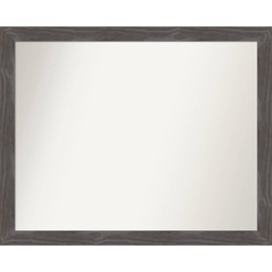 31" x 25" Woodridge Rustic Gray Wood Wall Mirror: Amanti Art, Rectangle, Wall Mount, Includes Hardware - 1 of 4