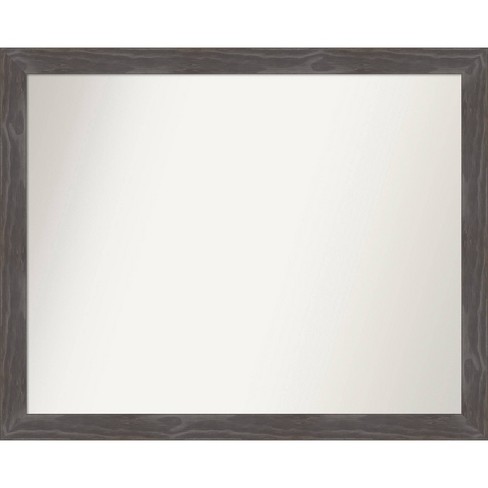 31" x 25" Woodridge Rustic Gray Wood Wall Mirror: Amanti Art, Rectangle, Wall Mount, Includes Hardware - image 1 of 4